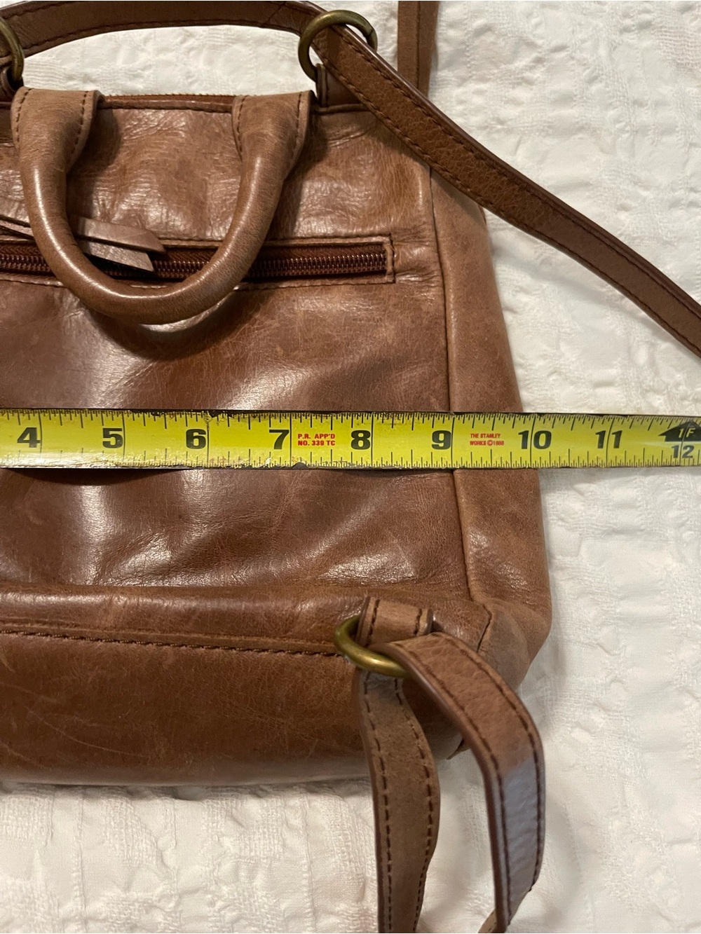 The Sak Loyola Leather Mini Backpack Brown Convertible - Picture 4 of 8